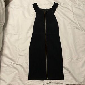Express - XS black with gold zipper sleeveless dress